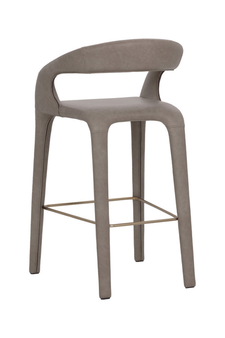 Open-Back Leather Bar Stool by Splendido Atika Barstool, alternate view 5