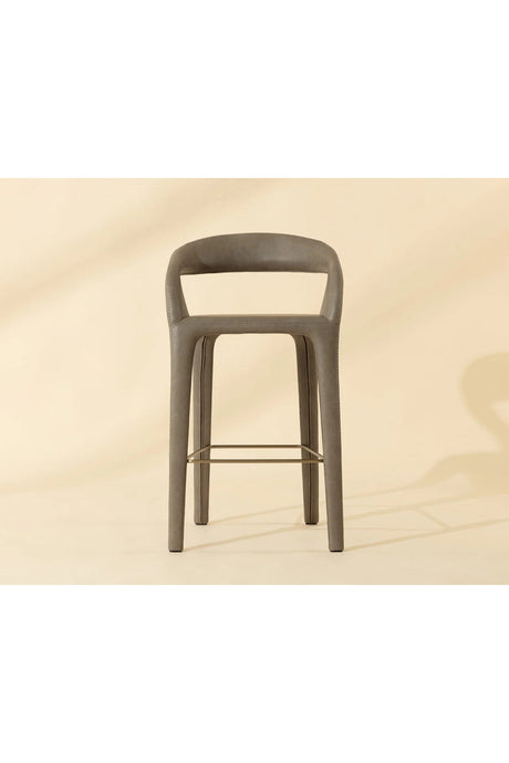 Open-Back Leather Bar Stool by Splendido Atika Barstool, alternate view 9
