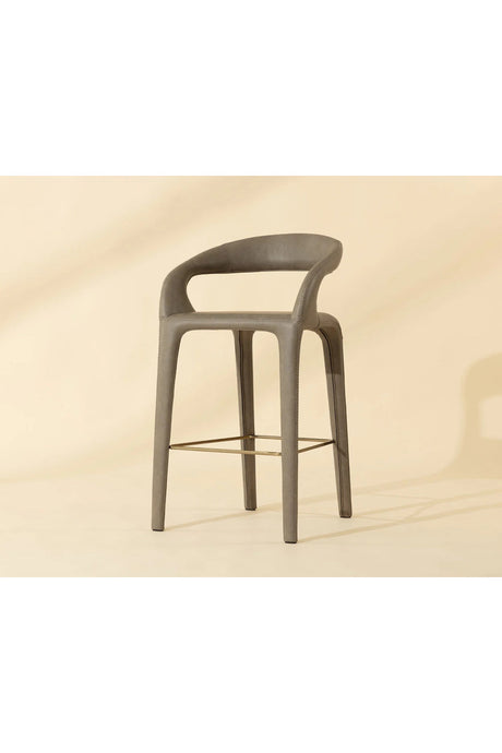 Open-Back Leather Bar Stool by Splendido Atika Barstool, alternate view 8