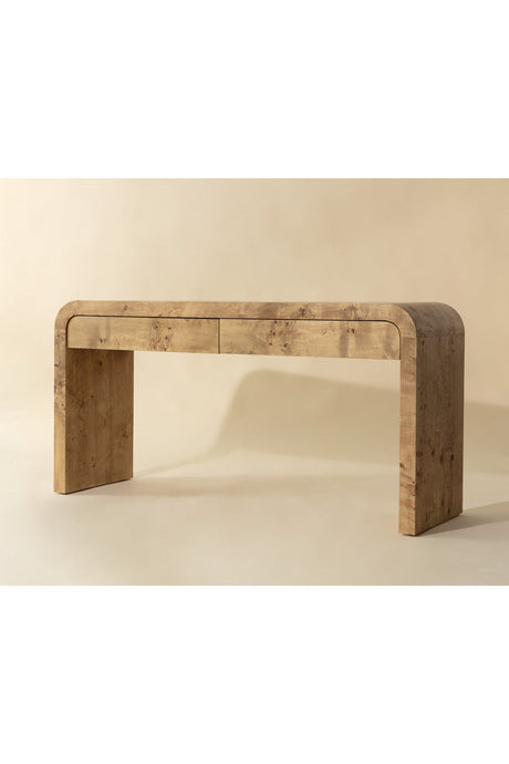 Burl Veneer Console Table by Splendido Rowena, alternate view 8