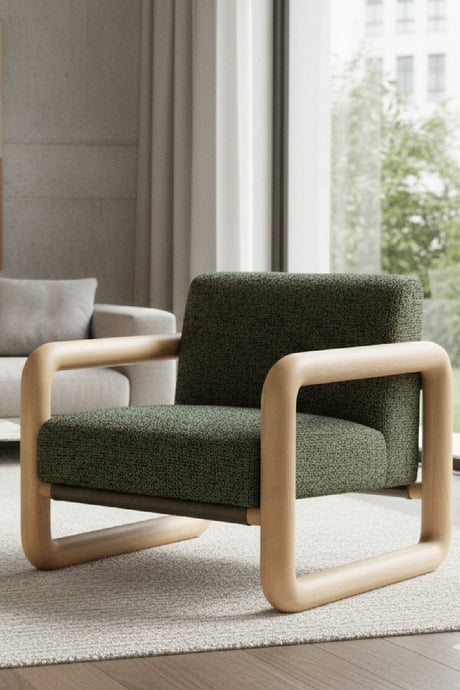 Green Textured Fabric Lounge Chair by Splendido Nubo Accent Chair, alternate view 2