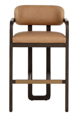 Brown Leather Bar Stool by Splendido Madrone Barstool, alternate view 3