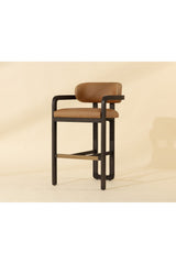 Brown Leather Bar Stool by Splendido Madrone Barstool, alternate view 8