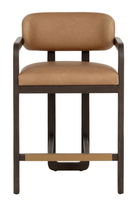 Brown Oak Framed Counter Stool by Splendido Madrone