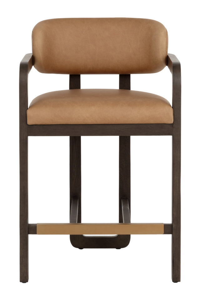 Brown Oak Framed Counter Stool by Splendido Madrone