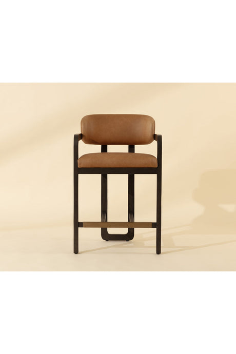 Brown Oak Framed Counter Stool by Splendido Madrone, alternate view 7
