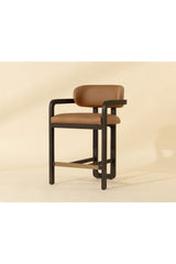 Brown Oak Framed Counter Stool by Splendido Madrone, alternate view 8
