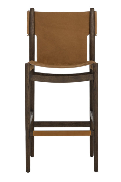 Brown Nubuck Leather Bar Stool by Splendido Argus Barstool, alternate view 3