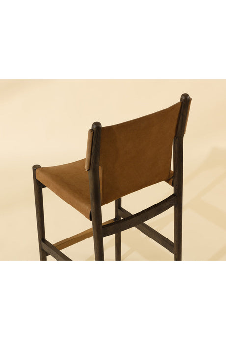 Brown Nubuck Leather Bar Stool by Splendido Argus Barstool, alternate view 9