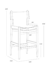 Brown Nubuck Leather Bar Stool by Splendido Argus Barstool, alternate view 10