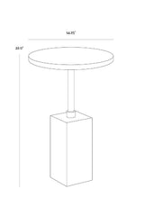 Marble-Look Indoor/Outdoor End Table by Splendido Mizani Outdoor Side Table, alternate view 12