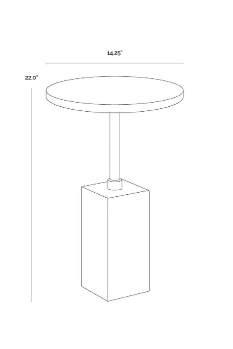 Marble-Look Indoor/Outdoor End Table by Splendido Mizani Outdoor Side Table, alternate view 12