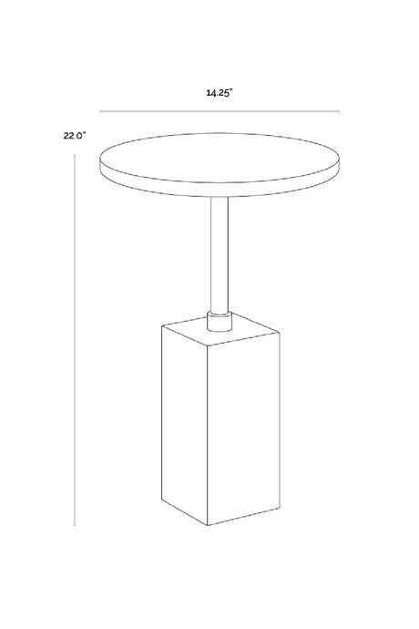 Marble-Look Indoor/Outdoor End Table by Splendido Mizani Outdoor Side Table, alternate view 20