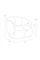 Boucle Swivel Lounge Chair by Splendido Camie Accent Chair, alternate view 10