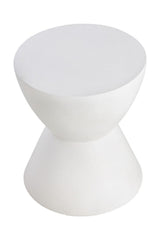 White Hourglass Indoor/Outdoor End Table by Splendido Logan Side Table, alternate view 3