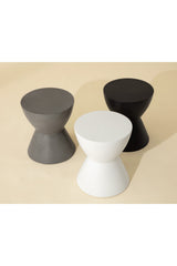 White Hourglass Indoor/Outdoor End Table by Splendido Logan Side Table, alternate view 9