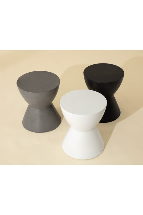 White Hourglass Indoor/Outdoor End Table by Splendido Logan Side Table, alternate view 9