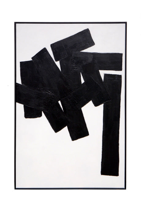 Black Abstract Painting by Splendido Building Blocks Art Print