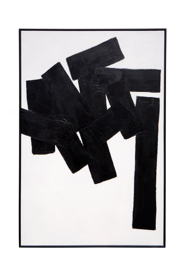 Black Abstract Painting by Splendido Building Blocks Art Print