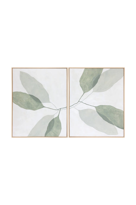 Green Leaves Painting Set (2) by Splendido Calm Reflection Art Print