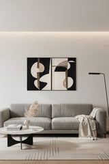 Black Abstract Modern Art Set (2) by Splendido Good Neighbours Art Print, alternate view 2