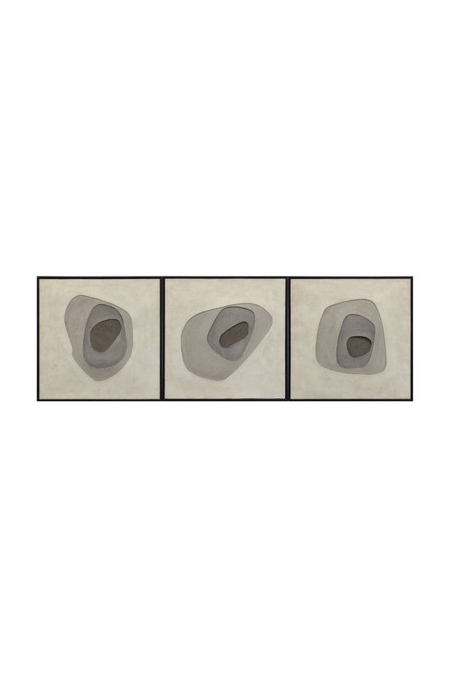 Taupe Abstract Art Set (3) by Splendido Zen Garden Art Print