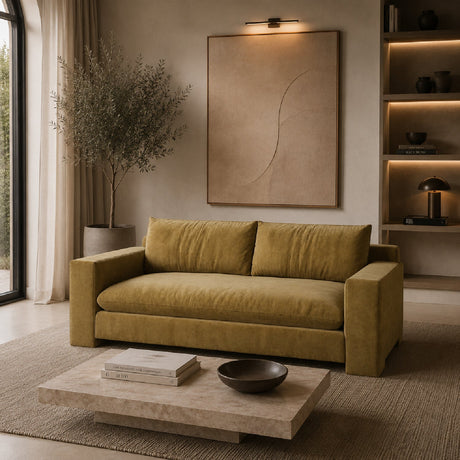 Brown Velvet Sofa | Caracole Devon