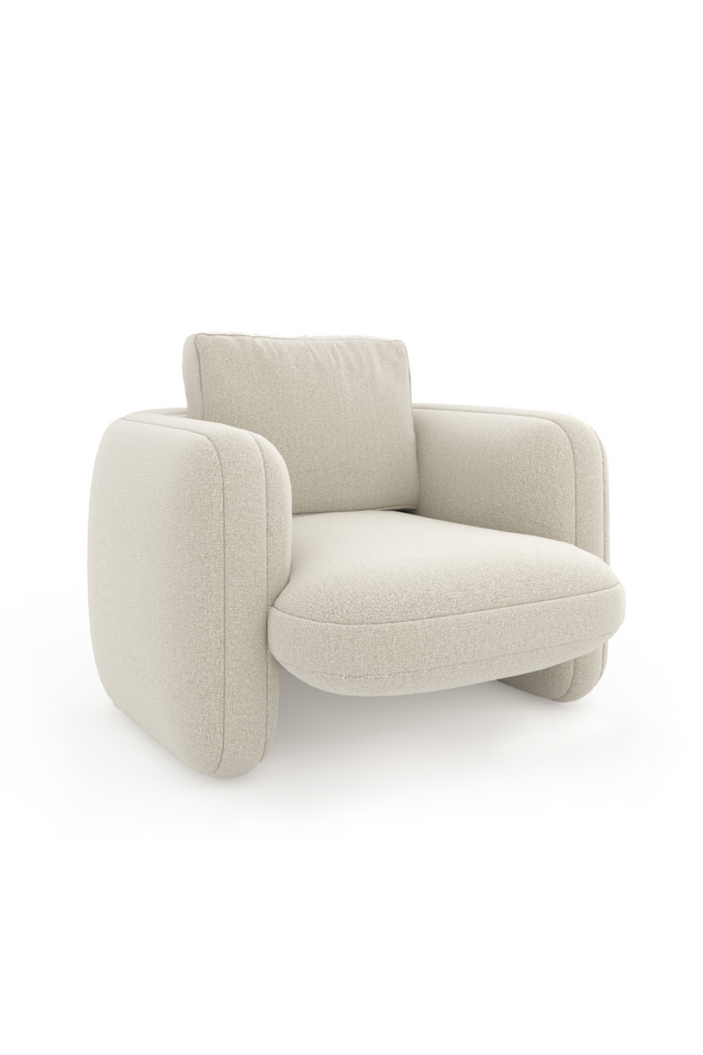 White Linen Accent Chair | Caracole Overlap | Oroa.com