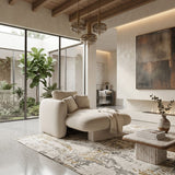 Ecru Linen Chaise Longue | Caracole Overlap