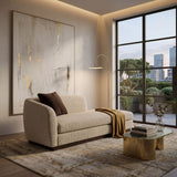 Beige Ribbed Linen Loveseat | Caracole Seta