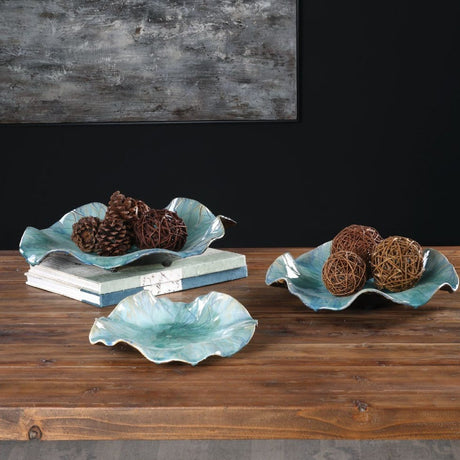 Modern European furniture - Ceramic Flowers Indoor/Outdoor Wall Decor Set (3) - www.oroa.com