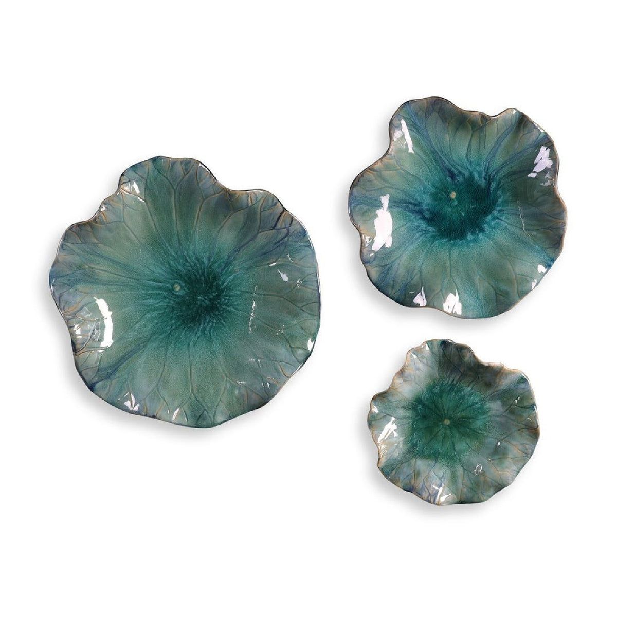 Modern European furniture - Ceramic Flowers Indoor/Outdoor Wall Decor Set (3) - www.oroa.com