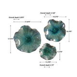 Modern European furniture - Ceramic Flowers Indoor/Outdoor Wall Decor Set (3) - www.oroa.com