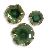 Modern European furniture - Ceramic Flowers Indoor/Outdoor Wall Decor Set (3) - www.oroa.com