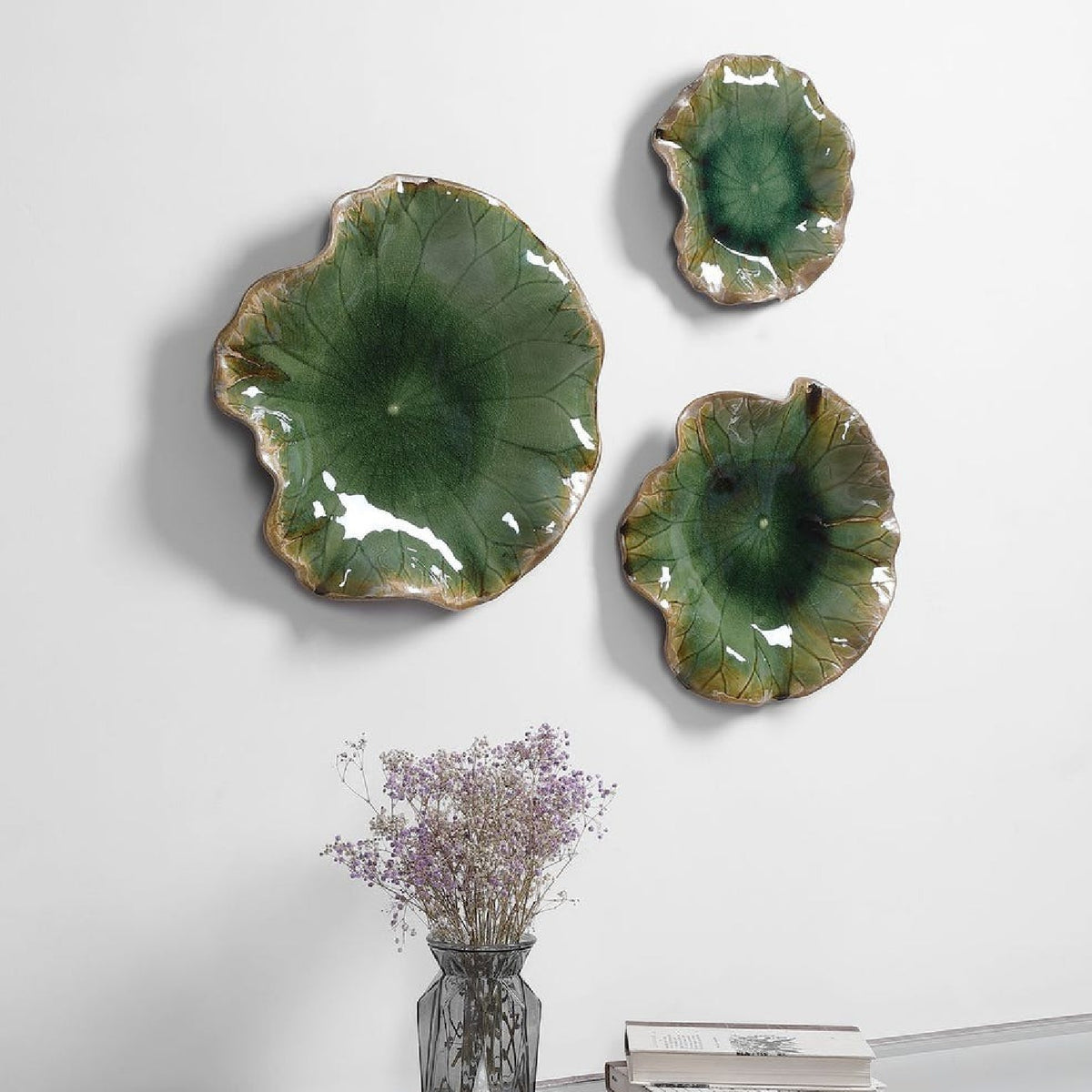 Modern European furniture - Ceramic Flowers Indoor/Outdoor Wall Decor Set (3) - www.oroa.com