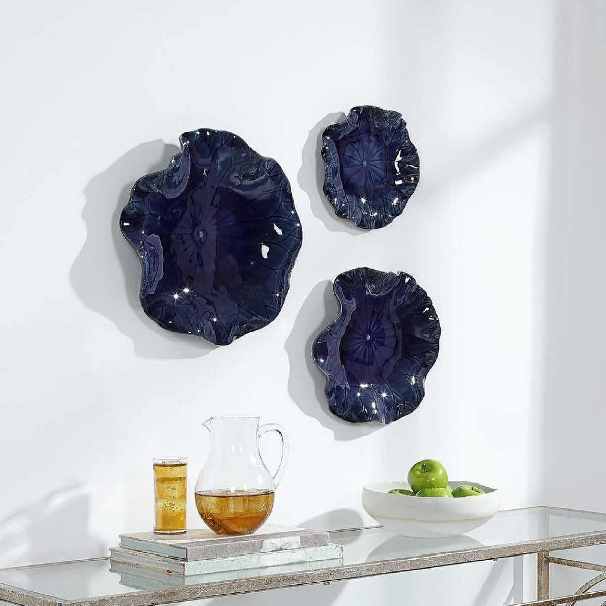 Modern European furniture - Ceramic Flowers Indoor/Outdoor Wall Decor Set (3) - www.oroa.com