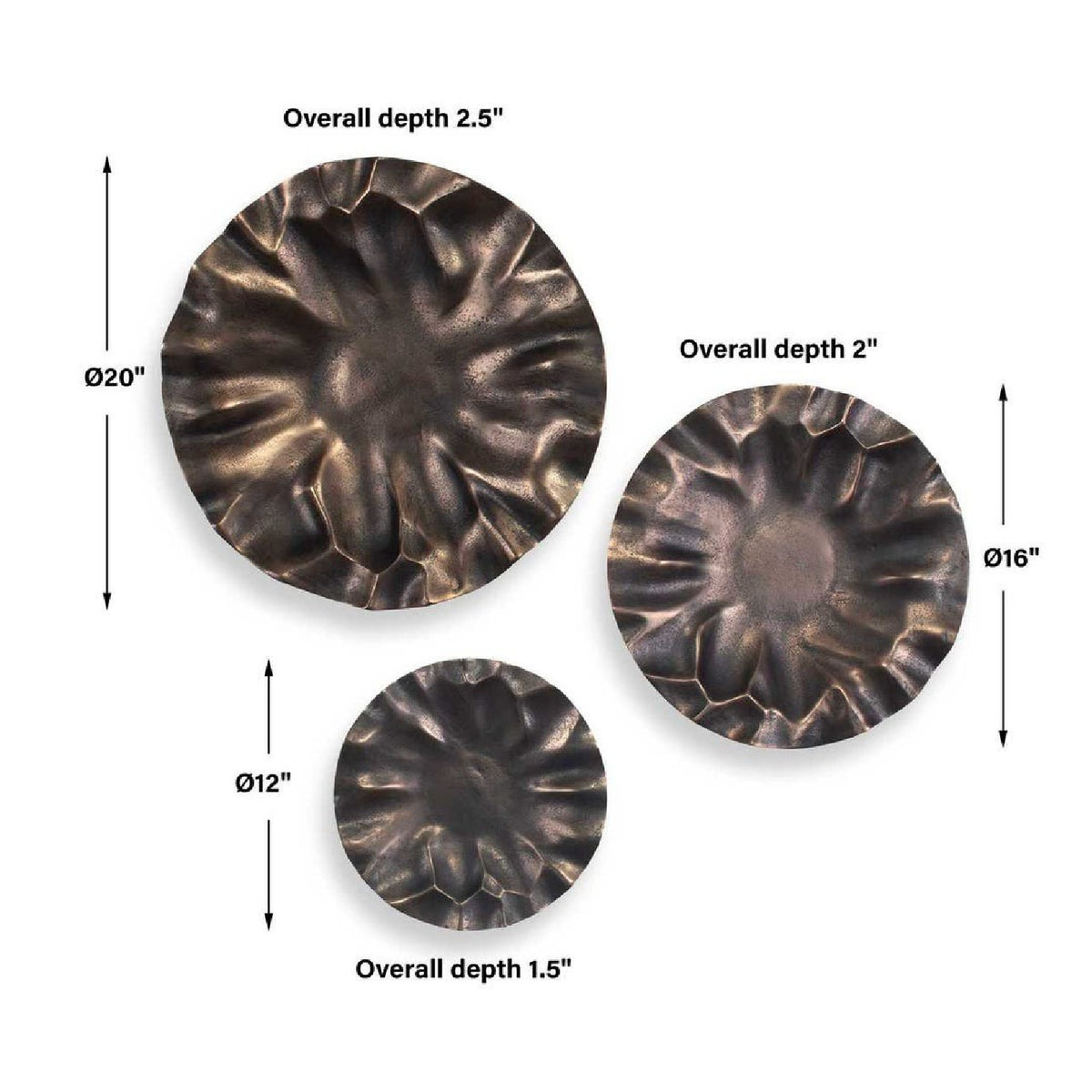 Modern European furniture - Aluminum Discs Indoor/Outdoor Wall Decor Set (3) - www.oroa.com