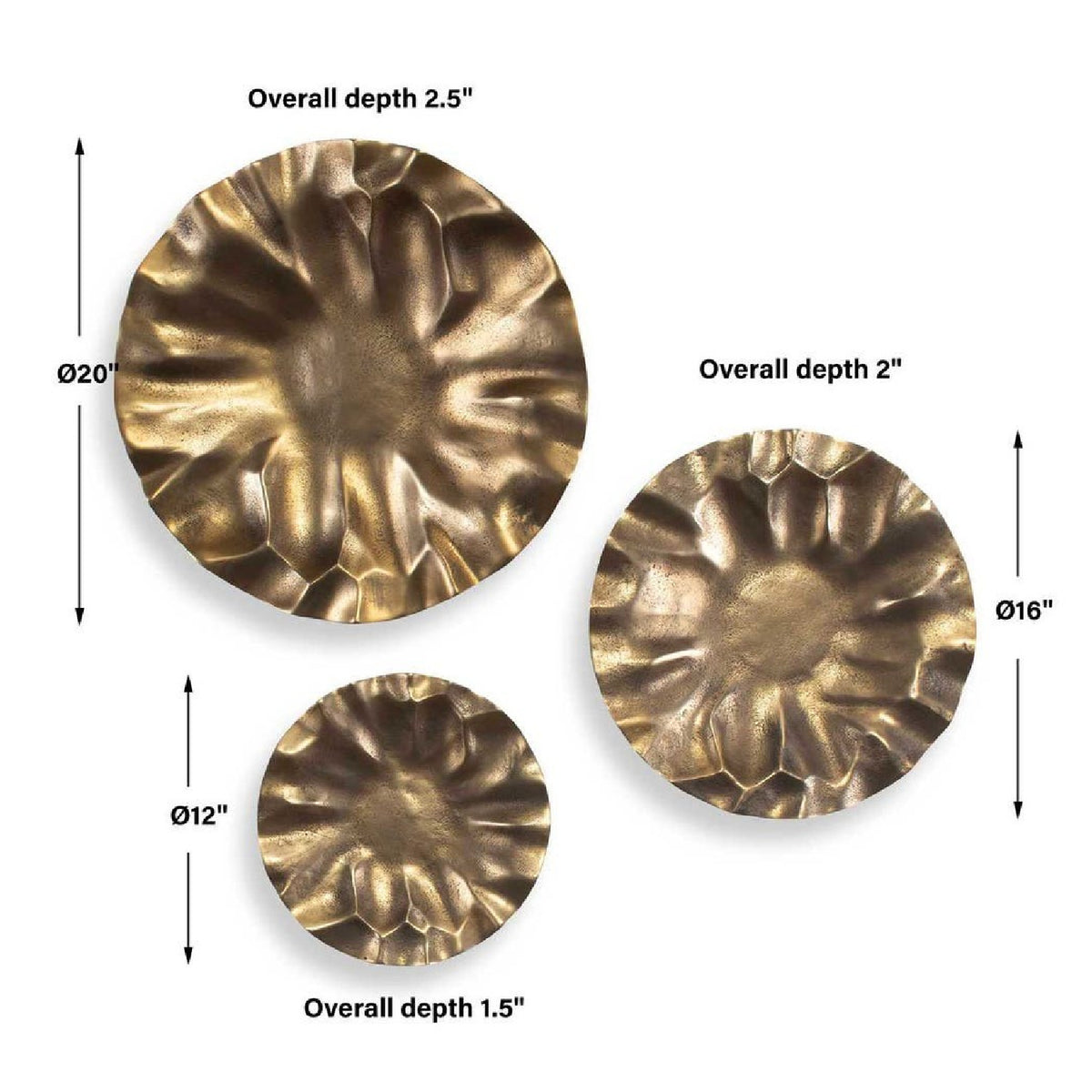 Modern European furniture - Aluminum Discs Indoor/Outdoor Wall Decor Set (3) - www.oroa.com