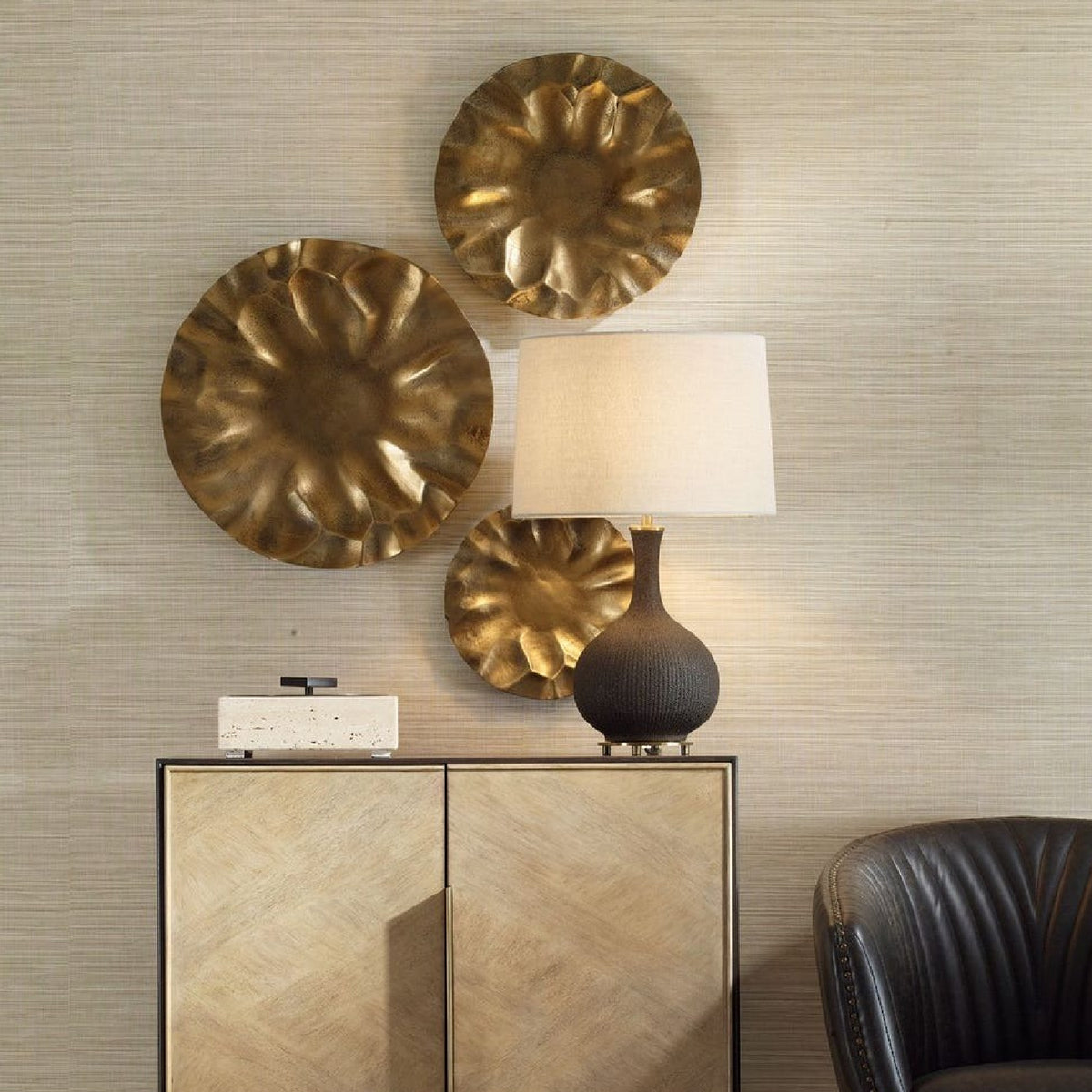 Modern European furniture - Aluminum Discs Indoor/Outdoor Wall Decor Set (3) - www.oroa.com