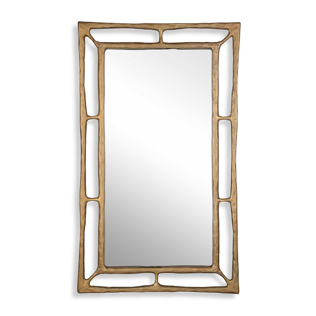 Modern European furniture - Antique Brass Rectangular Mirror - www.oroa.com