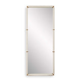 Modern European furniture - White Shagreen Leather Mirror - www.oroa.com
