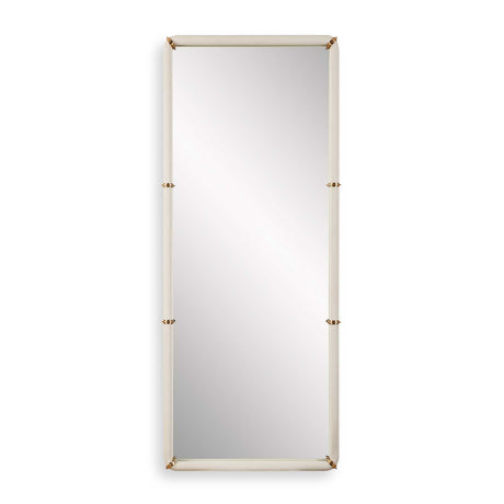 Modern European furniture - White Shagreen Leather Mirror - www.oroa.com