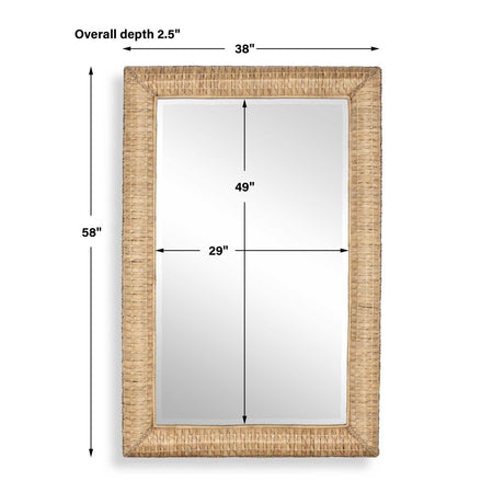 Modern European furniture - Rectangular Seagrass Mirror - www.oroa.com