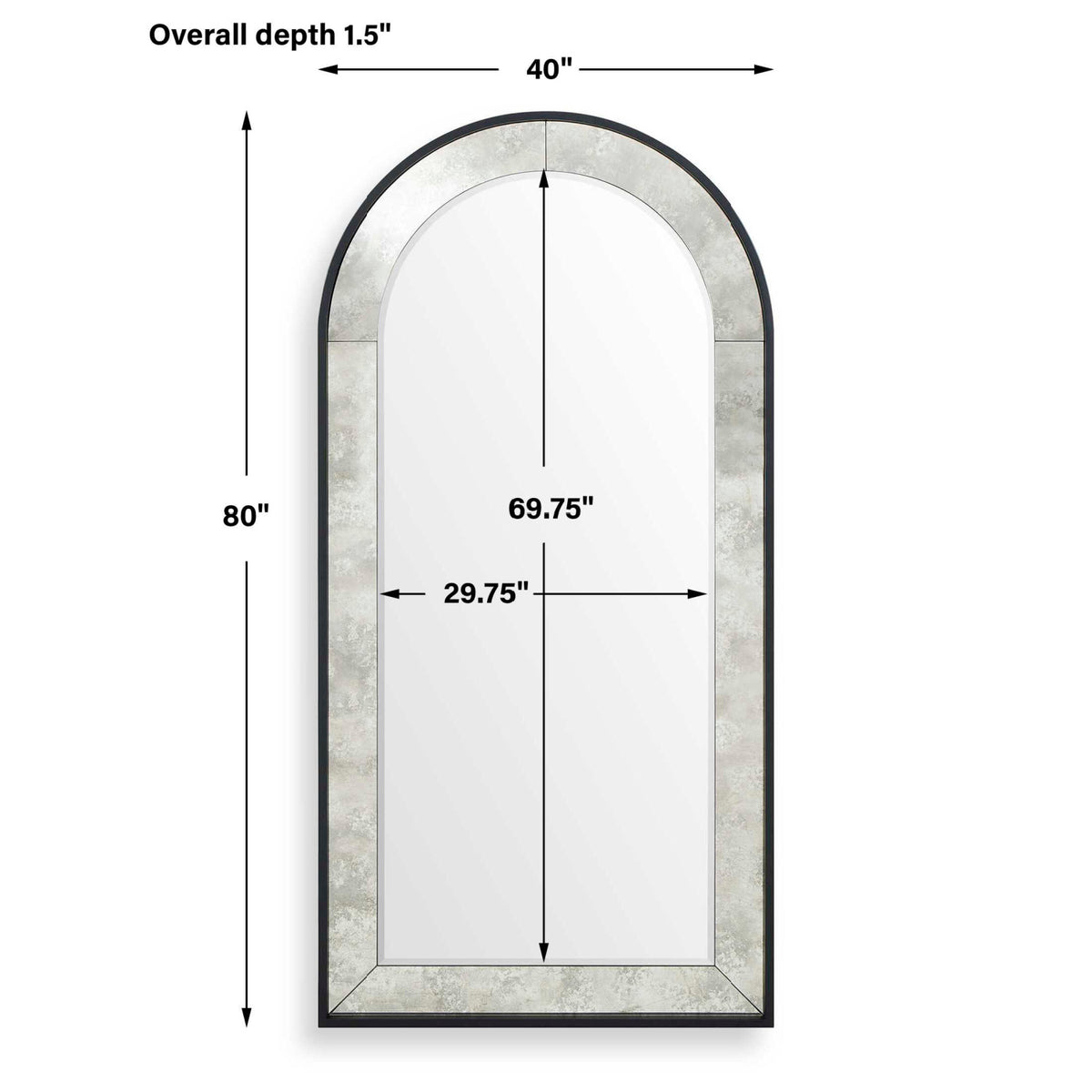 Modern European furniture - Black Arched Mirror - www.oroa.com