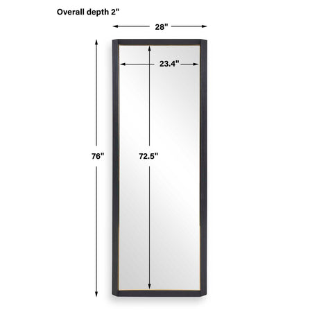 Modern European furniture - Black Wooden Tall Mirror - www.oroa.com