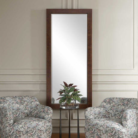 Modern European furniture - Burl Veneer Tall Mirror - www.oroa.com