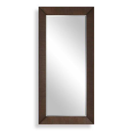 Modern European furniture - Natural Walnut Veneer Tall Mirror - www.oroa.com