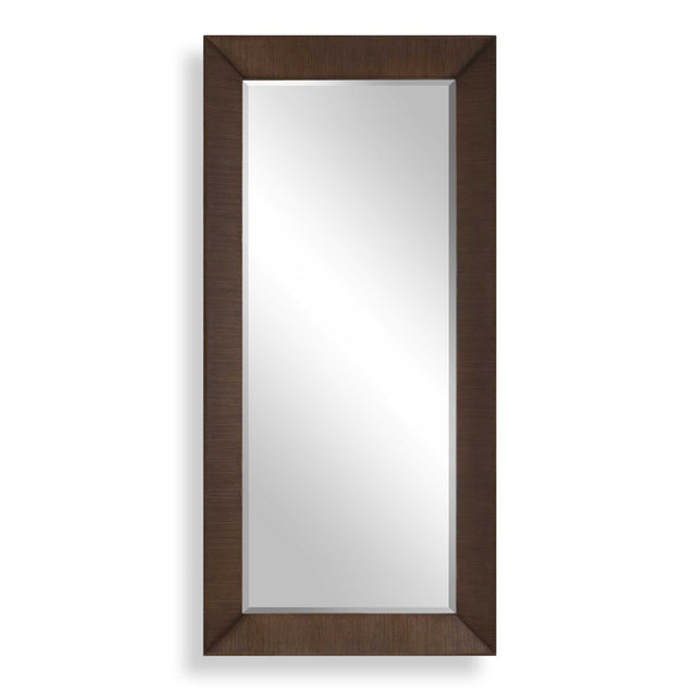 Modern European furniture - Natural Walnut Veneer Tall Mirror - www.oroa.com