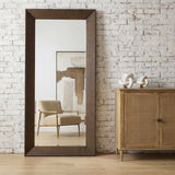 Modern European furniture - Natural Walnut Veneer Tall Mirror - www.oroa.com