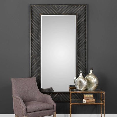 Modern European furniture - Bronze Chevron Mirror - www.oroa.com